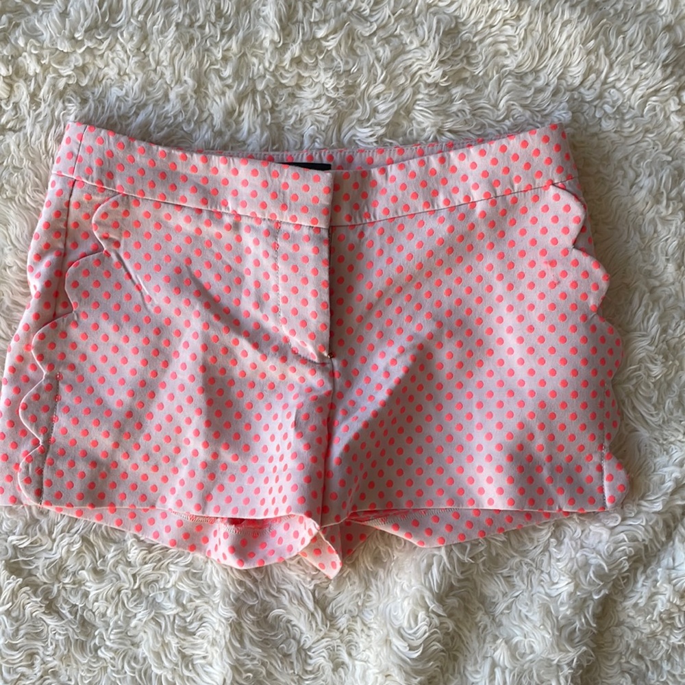 Pink polka dot scallop shorts
